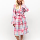 Shelly Pink Check Short Robe