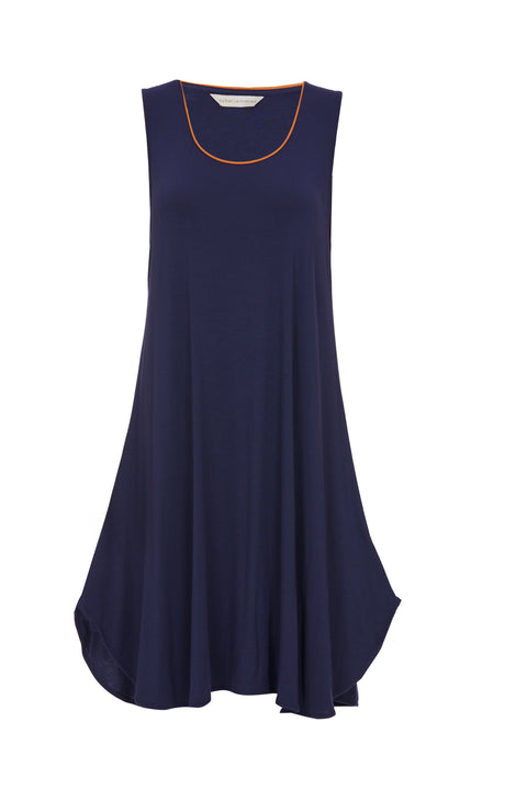 Alpes Jersey Sleeveless Swing Nightdress Navy