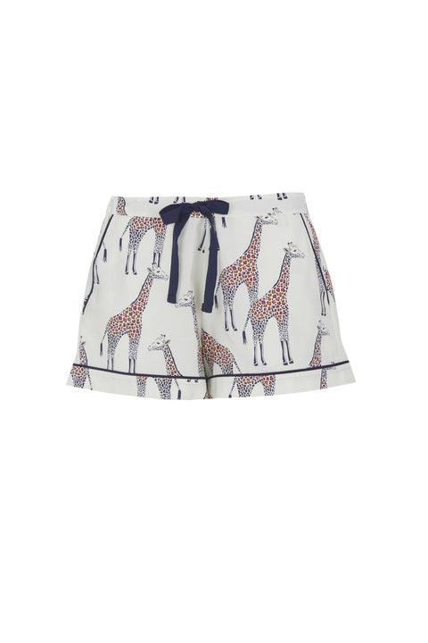 Georgina Giraffe Support Top & Shorty PJ Set Navy