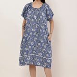 Indigo Bloom Cap Sleeve Nightdress Riviera Print