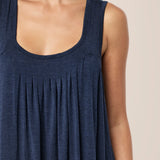 Kate Modal Soft Pleat Front Nightie Navy