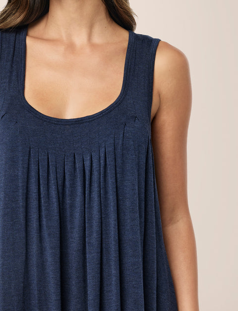 Kate Modal Soft Pleat Front Nightie Navy