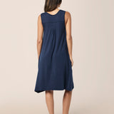Kate Modal Soft Pleat Front Nightie Navy