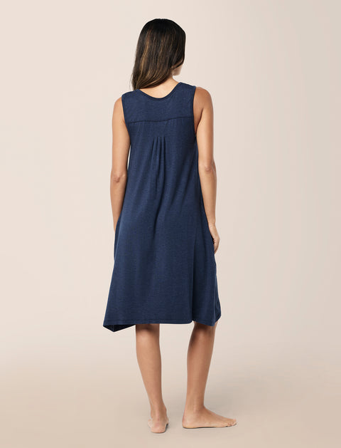Kate Modal Soft Pleat Front Nightie Navy