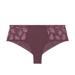 Flat lay of Dahlia Shorty Brief Byzantine, highlighting floral embroidery and sheer details, sold by The Foundation.