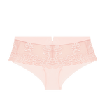 Simone Perele Saga Shorty Brief Pink Nude shown with matching bra, luxury lingerie set from The Foundation.