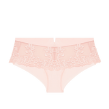 Simone Perele Saga Shorty Brief Pink Nude shown with matching bra, luxury lingerie set from The Foundation.
