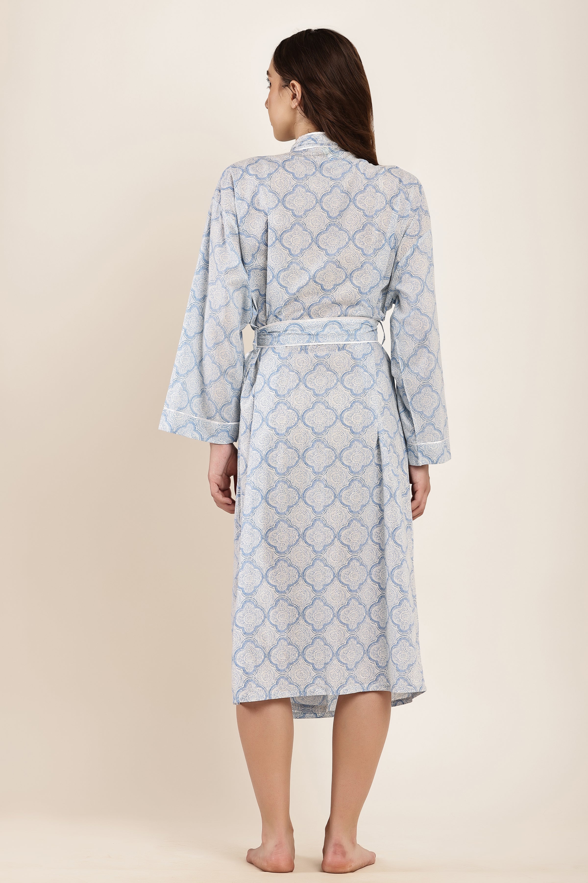 Coastal Mosiac Classic Robe Drift Blue