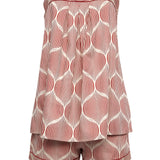 Burnt Orange Geo Print Cami & Shorts Set