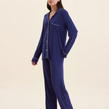 Kate Modal Soft Full Length PJ Set Navy