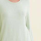 Feather Soft Long Sleeve Top and Wide Leg Pant Tea Green