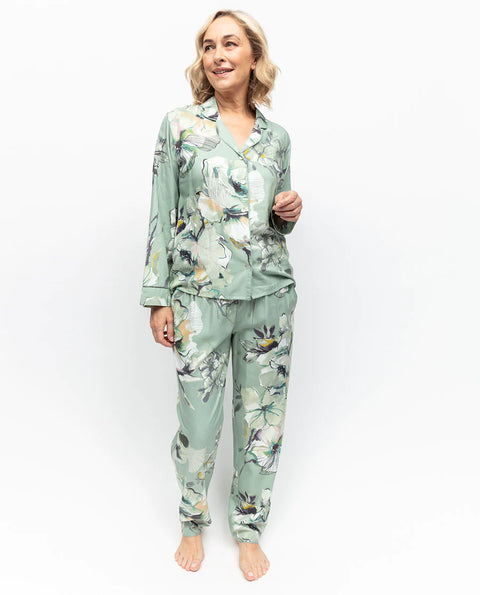 Julia Floral Print Longsleeve PJ Set Sage