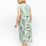 Julia Floral Print Long Nightdress Sage