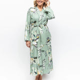 Julia Floral Print Longsleeve Long Robe Sage