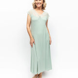 Julia Sage Jersey Cap Sleeve Long Nightdress
