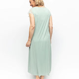 Julia Sage Jersey Cap Sleeve Long Nightdress