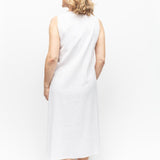 Tessa Cotton Seersucker Long Nightdress White
