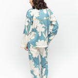 Greenwich Floral Print L/S PJ Set Cerulean Blue