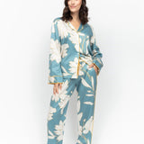 Greenwich Floral Print L/S PJ Set Cerulean Blue