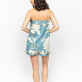 Greenwich Floral Print Cami/Shorts PJ Set Cerulean Blue