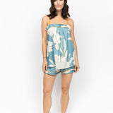 Greenwich Floral Print Cami/Shorts PJ Set Cerulean Blue