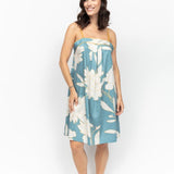Greenwich Floral Print Short Nighdress Cerulean Blue