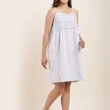 Frilly Nightie Drift Blue Stripe