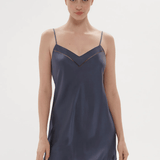 Nocturne Silk Chemise Cinder Blue