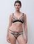 Chantelle Pulp Lush Wirefree Triangle Bra Black/Soft Pink, paired with matching lace lingerie, stylish and modern set.