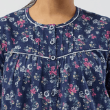 Crab Apple Flannelette Mid Length Nightie Mid Navy