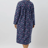 Crab Apple Flannelette Mid Length Nightie Mid Navy