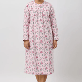Crab Apple Flannelette Mid Length Nightie Mid Pink