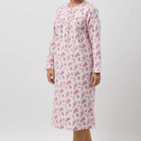 Crab Apple Flannelette Mid Length Nightie Mid Pink
