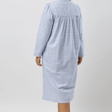 Houndstooth Flannelette Mid Length Nightie Blue