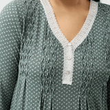 Tulip Modal Smocking Detail Nightie Olive