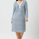 Petals Modal Smocking Detail Nightie Slate
