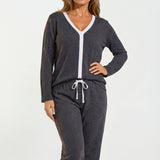 Dallas Peachy Jersey Lounge Set Charcoal