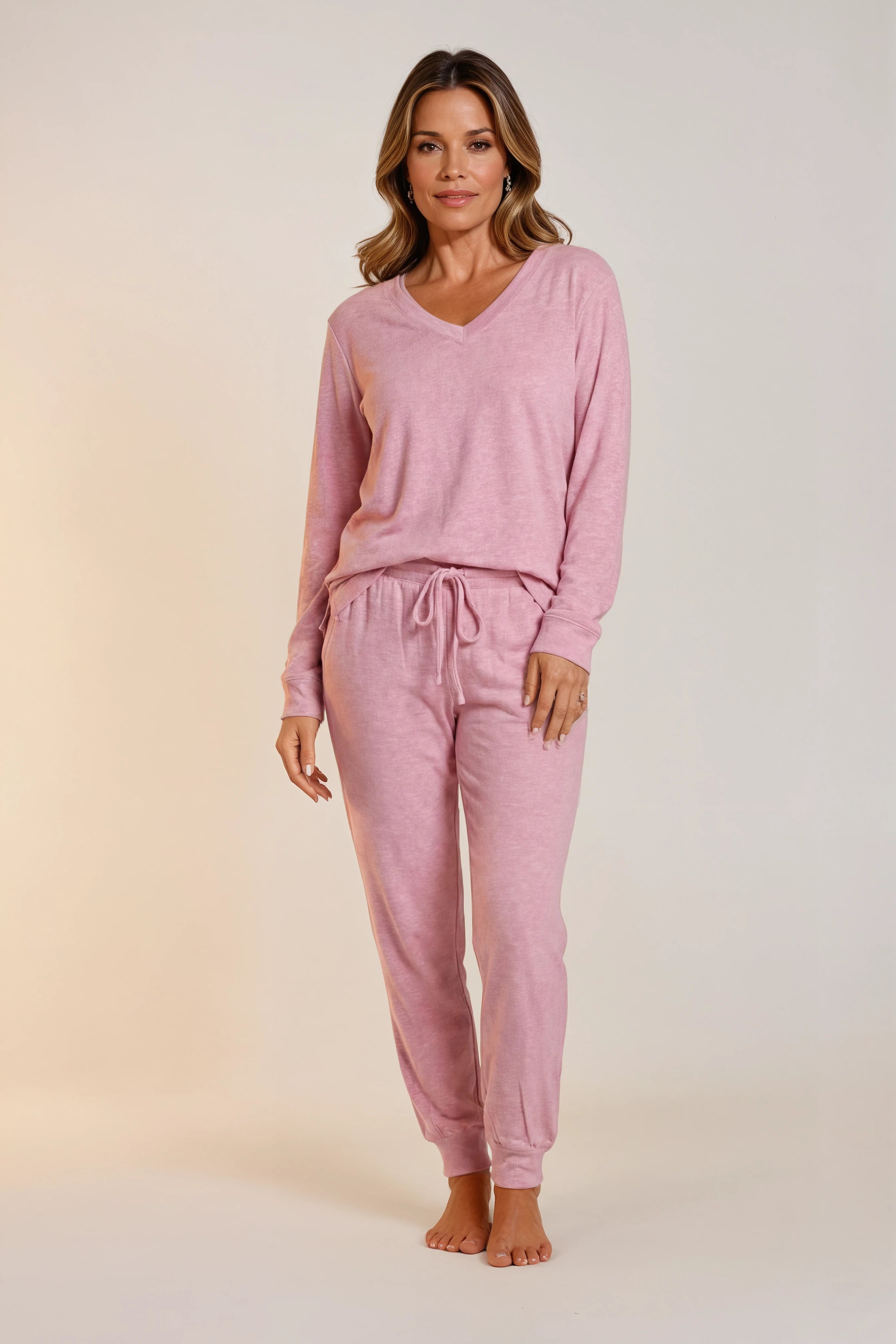 Dani Peachy Jersey Ski Pyjama Set Sherbet