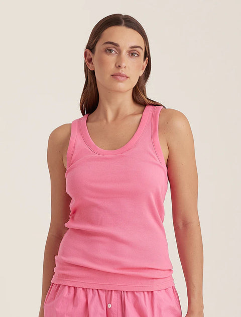 Milla Rib Shelf Bra Tank Pink