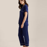 Kate Modal Soft Crop PJ Set Navy