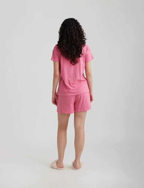 Jada Organic Cotton Knit Short Sleeve T Sangria Pink