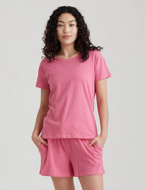 Jada Organic Cotton Knit Short Sleeve T Sangria Pink