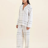 Comfy Plaid PJ Almond/Moss