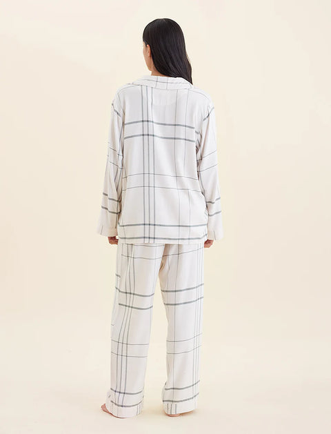 Comfy Plaid PJ Almond/Moss