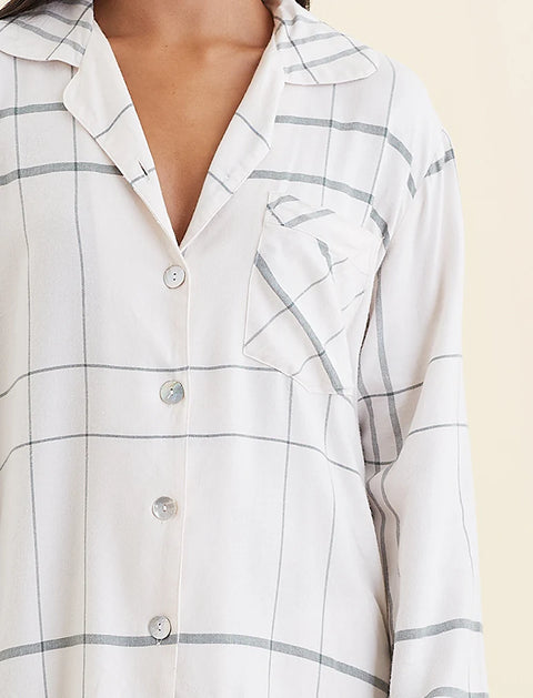 Comfy Plaid PJ Almond/Moss