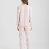 Feather Soft V-Neck Long Sleeve Top and Jogger Papinelle Pink/Cream