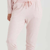 Feather Soft V-Neck Long Sleeve Top and Jogger Papinelle Pink/Cream