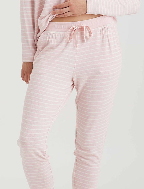 Feather Soft V-Neck LS Top and Jogger Papinelle Pink/Cream