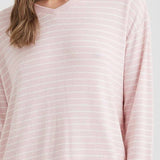 Feather Soft V-Neck Long Sleeve Top and Jogger Papinelle Pink/Cream