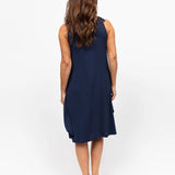 Caroline Navy Modal Jersey Geo Semi Circle Swing Nightdress